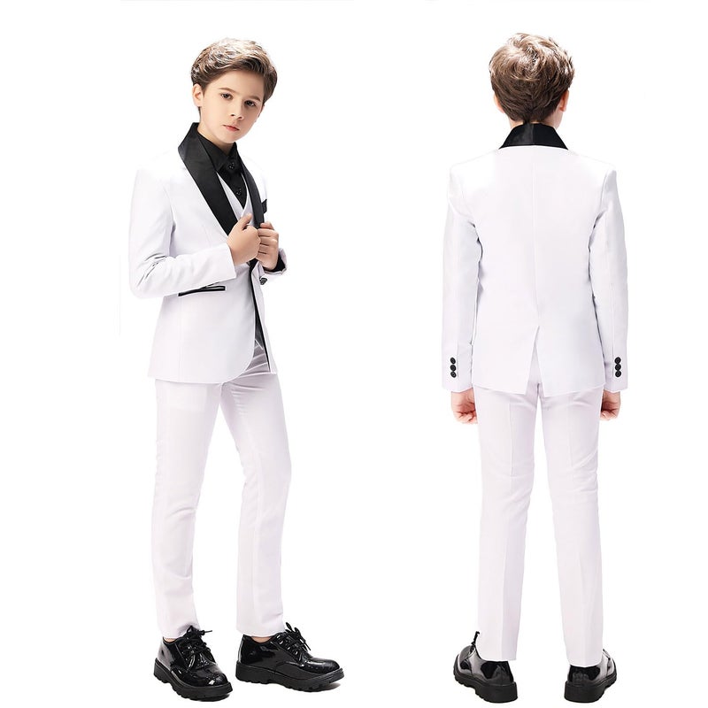 Yavakoor Boy Suit Slim Fit Suits for Kids Suits Size 14 for Boys 3 Pcs Set Boys Tuxedo,Vest,Pants for Summer Wedding - Image 2